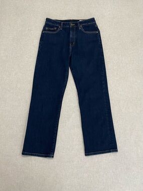 Aviator Straight Leg Relaxed Fit Cropped Jeans Sz 27 Dark Indigo Made in USA